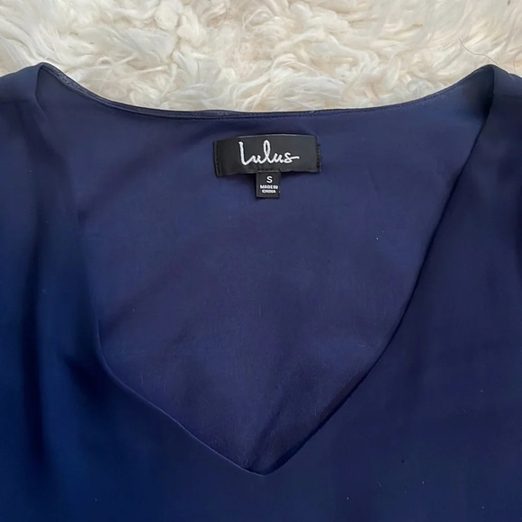 Lulus Shifting Dears Navy Blue Long Sleeve Dress Size Small - Picture 5 of 7